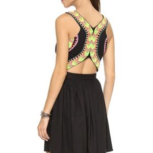 Mara Hoffman Mini Black Embroidered Dress w Pockets. Size 6